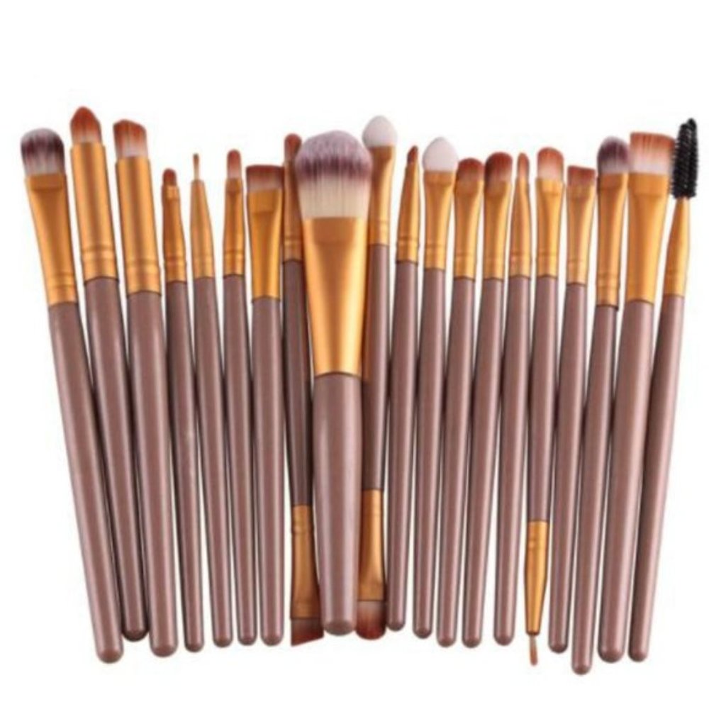 New 20pcs Professional Makeup Brush Set Nude